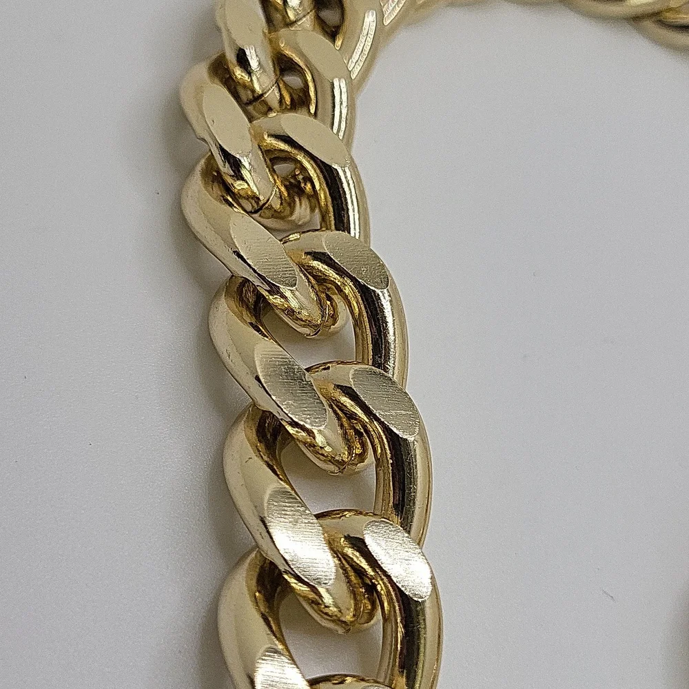Women's Gold Tone Wide Cuban Link Chain Belt 42" end to end 3/4" width - Picture 11 of 11